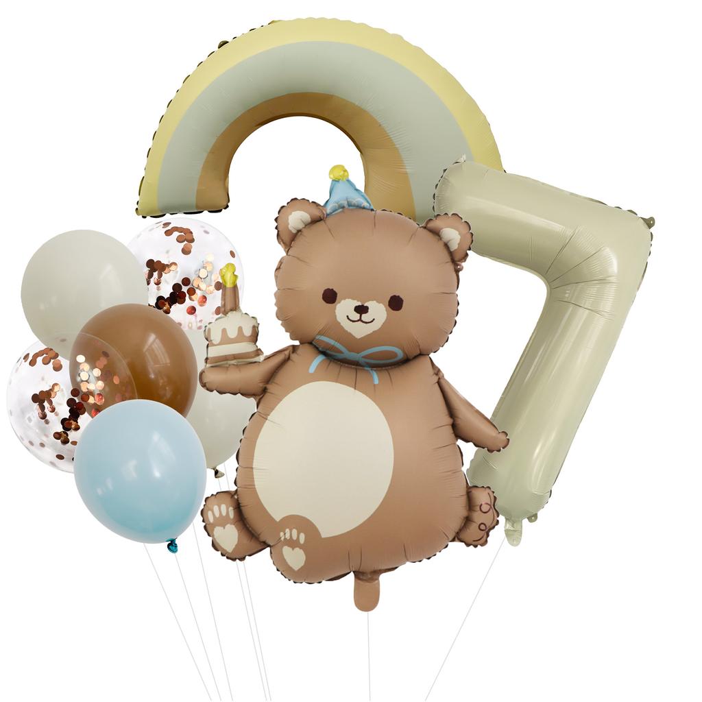 Magic Cake Bear Digital Aluminum Film Balloon Set Children'S Birthday Party Sequined Balloon Scene Arrangement