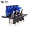 Auto Ignition Switch Panel Start Push Button LED Indicator for Racing Car Vehicles 12V 20A 4 Rocker Toggle Switch Panel