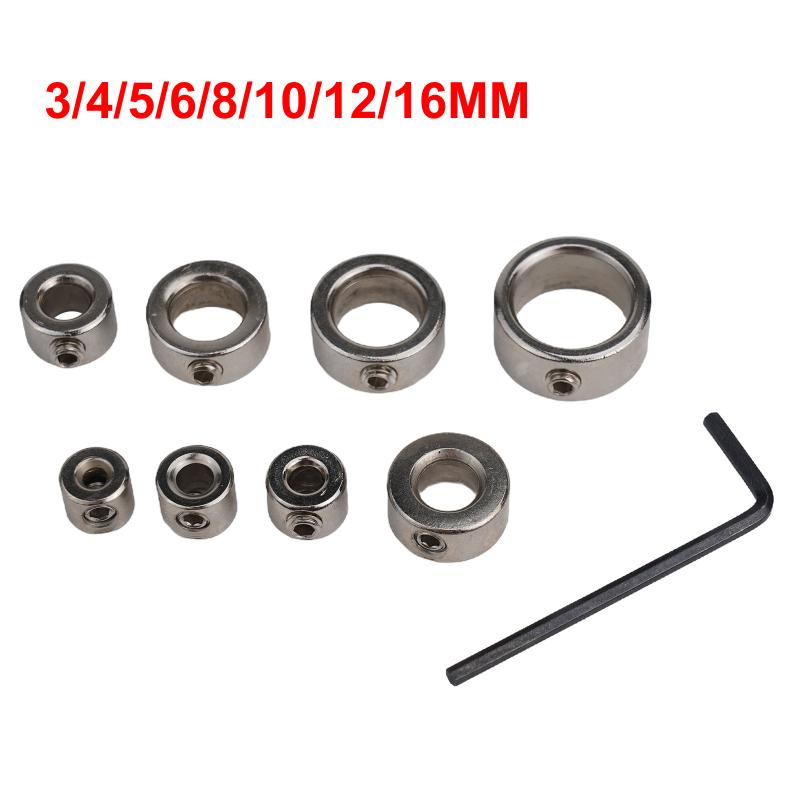 8/9Pcs Drill Bit Locator Woodwork Tools Drill Stoper Collar Set 3-16mm Depth Stop Collars For Ring Positioner With Wrench