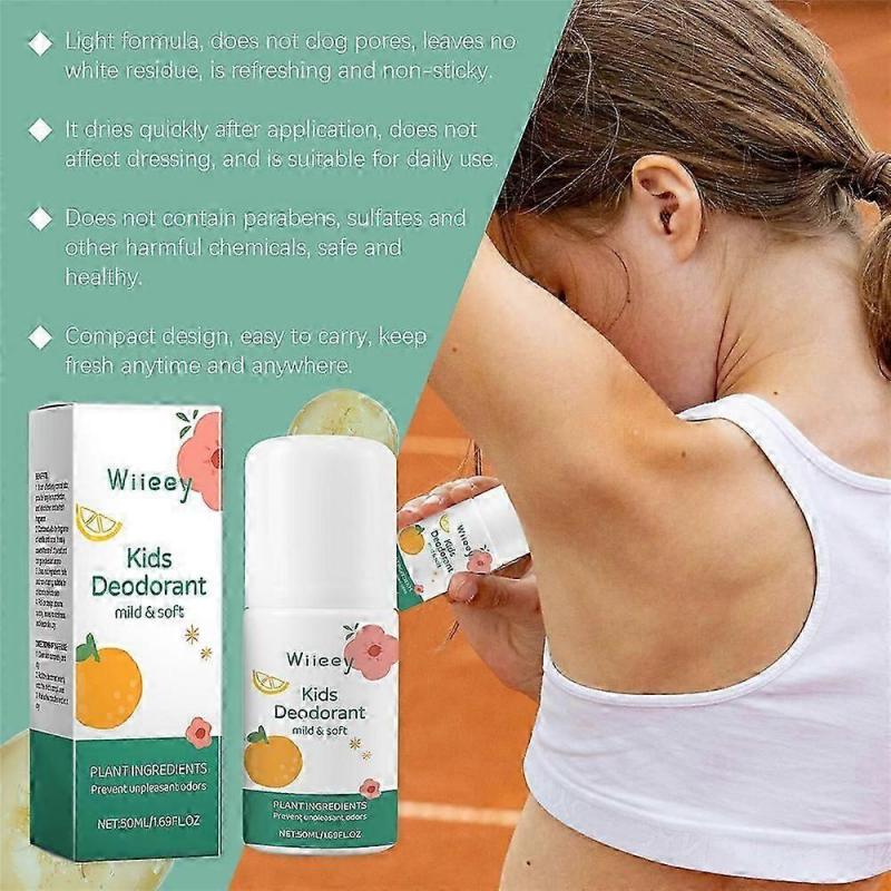 1-3X Natural Deodorant For Kids & Teens Kids Whole Body 50ml Deodorant