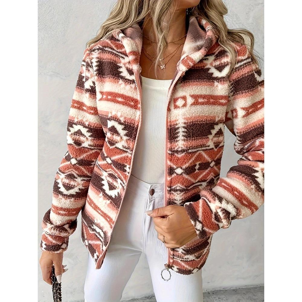 

Новая модная повседневная женская одежда, свободная куртка на молнии с капюшоном и принтом в геометрический узор XXL оранжево-красный