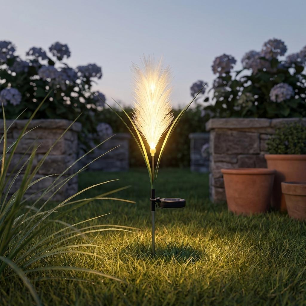 Solar Powered Outdoor Garden Light with Artificial Flower Design Solar Lawn Stake Lamp for Yard Pathway Decoration Waterproof Durable