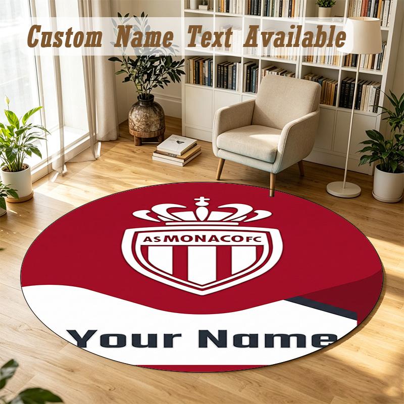 Round Rug Custom NameMonaco FC Pattern Non Slip Carpet Home Floor Decor