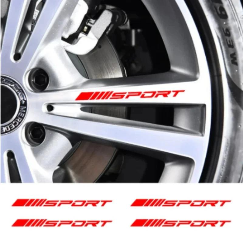 Fashion 4pc Car Stickers Wheel Wheels Sports Racing DIY Stripe Decoration Stickers Badge Car Styling Car SUV