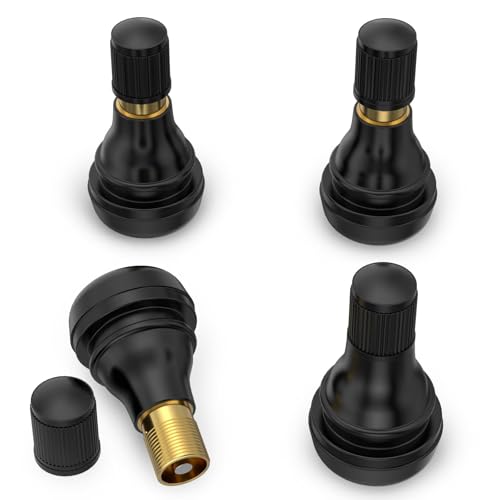 

MIKKUPPA Tubeless Valve TR412 Tire Valve Set of 4 with Gasket Cap Black Rubber Engagement Tire Air Valve Fits Standard Vehicle Tires with 0.453