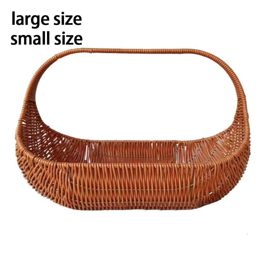Imitation Rattan PP Picnic Basket Simple And Sturdy Comfortable Grip Handheld