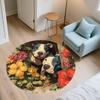 Door Frame Dog,Round Area Rug,Carpet Rug for Living Room Bedroom Sofa Playroom Decor,Non-slip Floor Mat