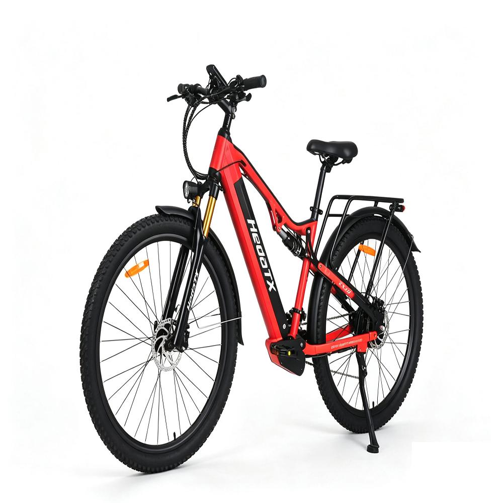 Vélo Électrique Hedatx TX19 Nouveau Style Moteur 1000W Batterie 48V19.2Ah Charge 150KG Pneus Tout-Terrain 29 Pouces Autonomie 80km VTT Électrique rouge