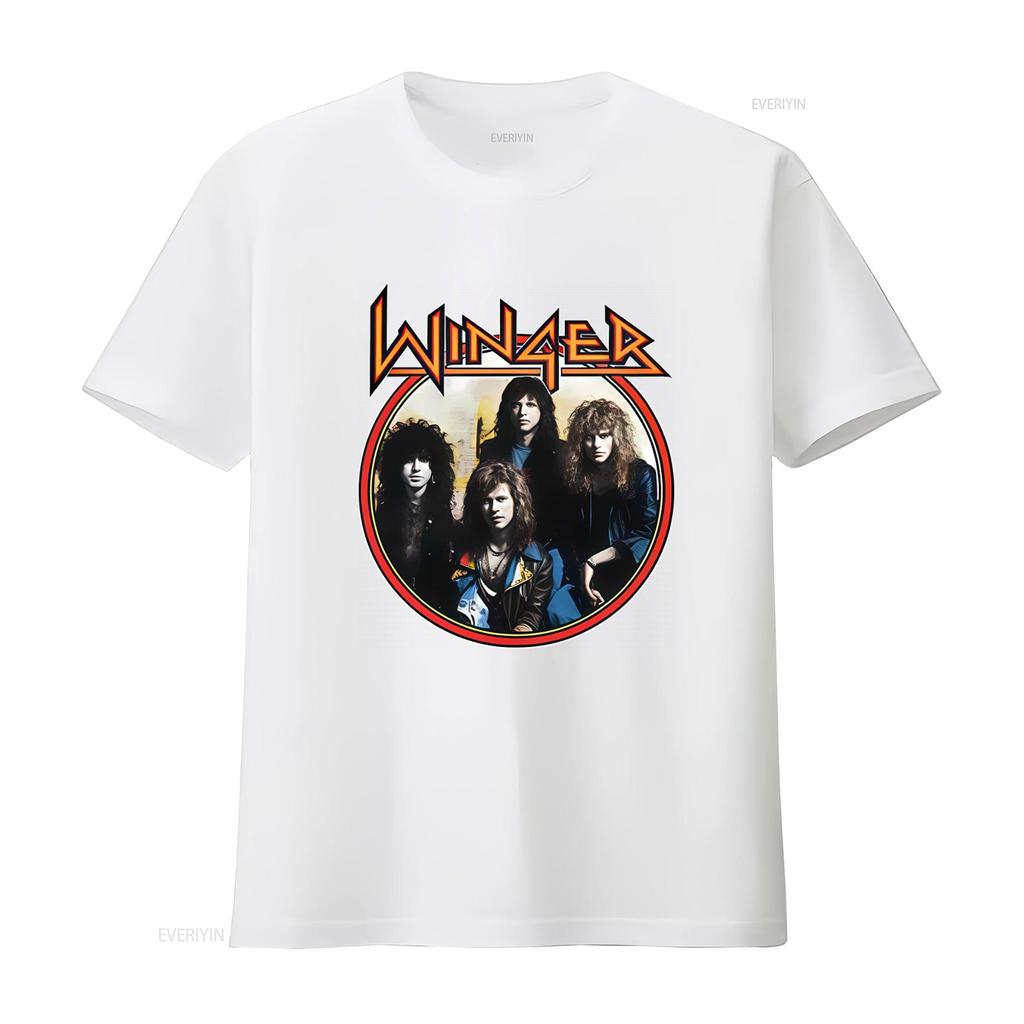 Winger Band Konzert Rock Musik Druck T-Shirt Baumwolle Alle Größen vintage Gewaschen Herren Grafik Atmungsaktiv Oberteil Für Den Alltag