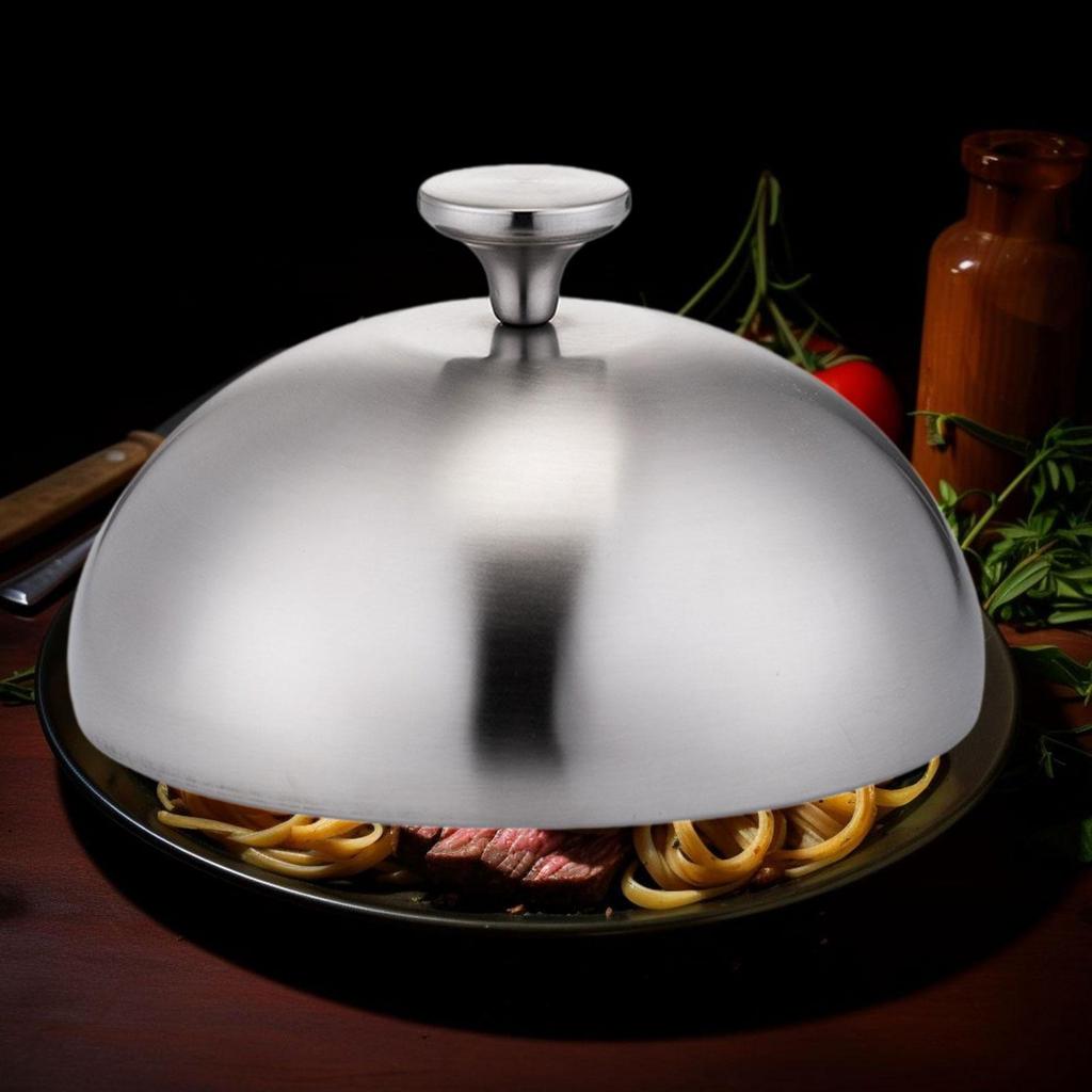 Stainless Steel Burger Cover Basting Steaming Grill Dome Grilling Accessory for Cheeseburger