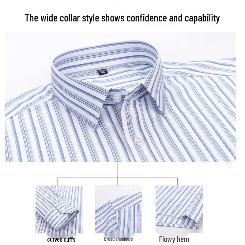 MUSHILANG Men's Striped Linen Cotton Modal Casual Shirt