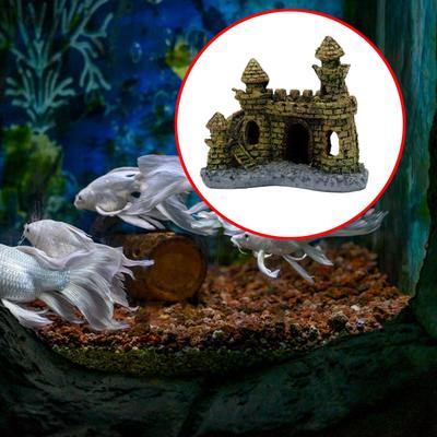 Aquarium Castle Decor Fish Tank Decorations Hideouts Stone Cave Ornament for