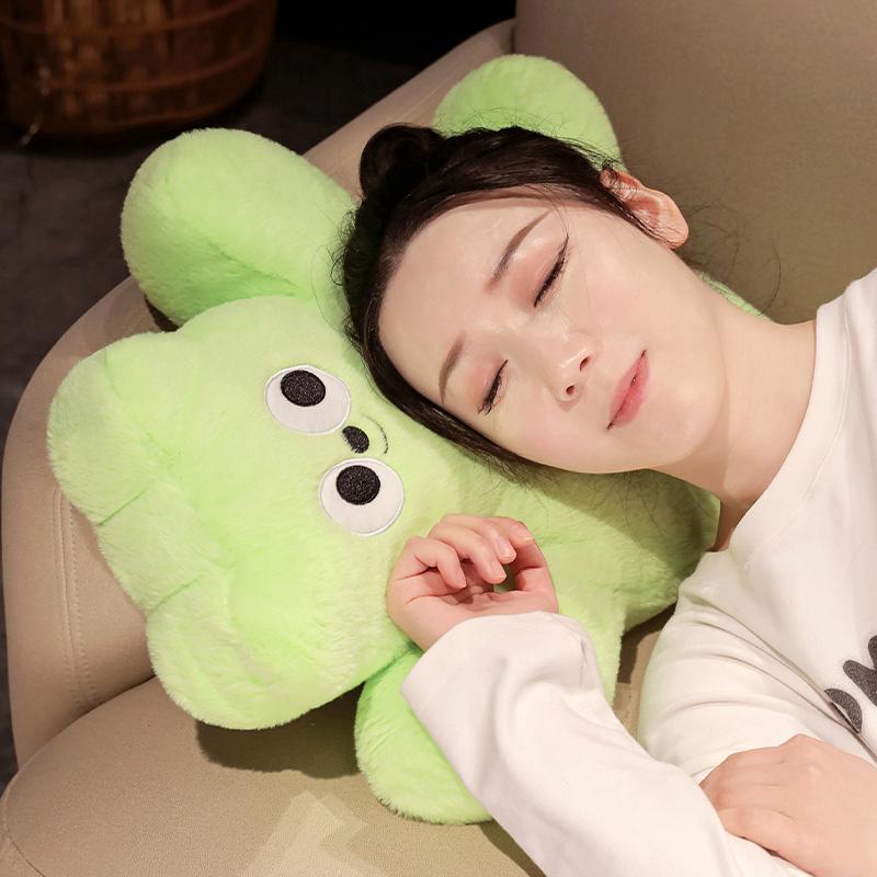 Sale Lovely Cartoon Bear Pillow Stuffed Bear Plush Toy Round Dot Ultra Soft Long Plush Fabric Cushion Creative Birthday Gift