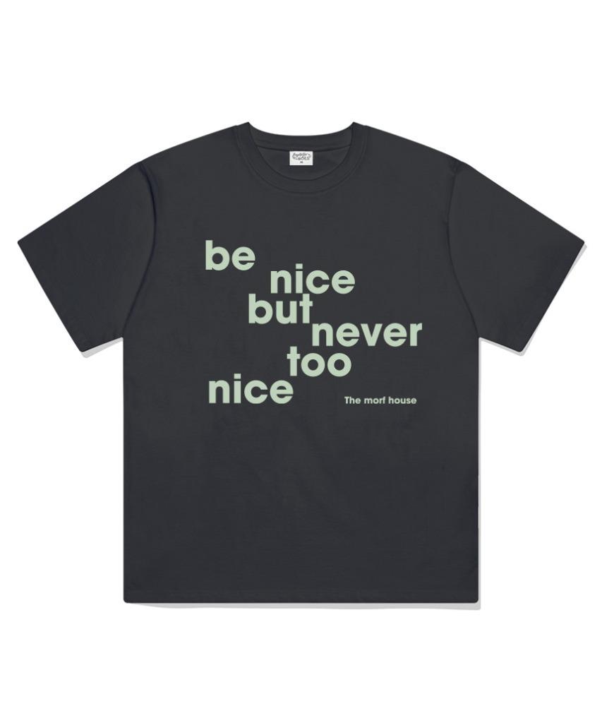 Deomopeuhauseu Be Nice Oversized Short-Sleeve T-Shirt Charcoal