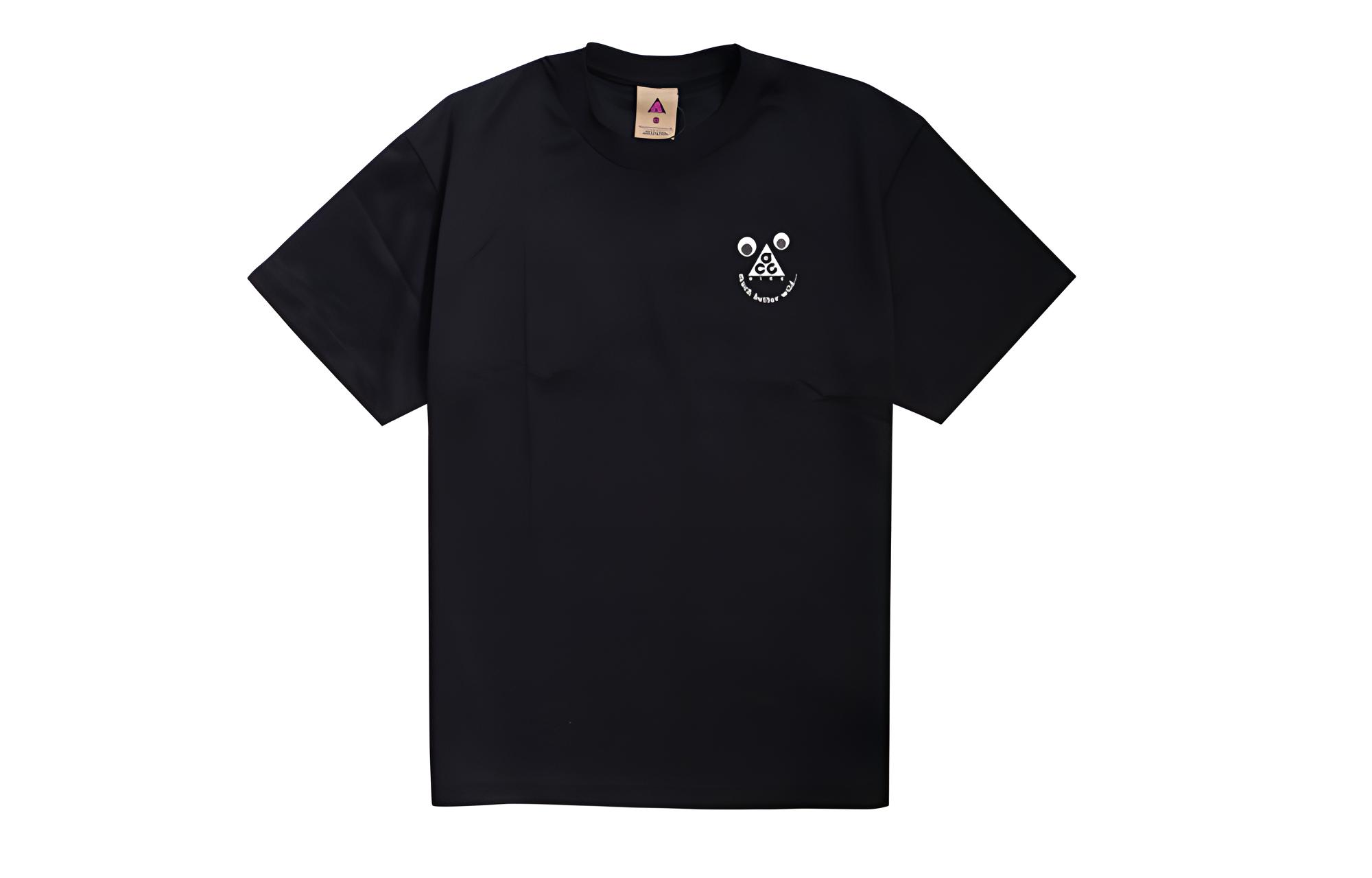 Nike ACG T Shirts Men s Black Crew Neck Moderate Straight Fit CU0099-010 S