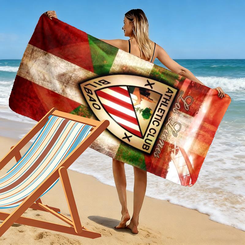 Telo Mare Stampato Athletic Club de Bilbao, Telo Grande Morbido Asciugatura Rapida per Spiaggia Campeggio Nuoto
