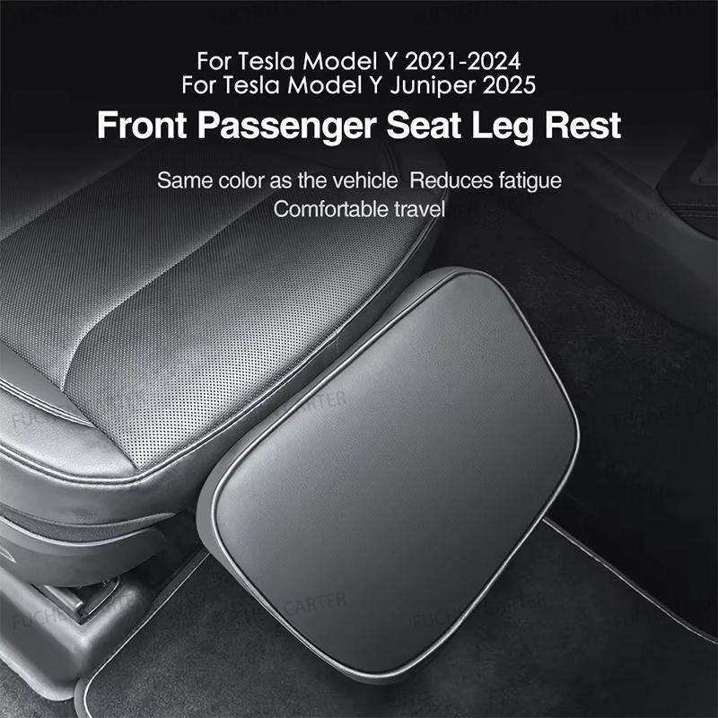 For Tesla New Model Y 2021-2025 Car Leather Electric Seat Leg Support Knee Pad Free Adjustment Seat Extension Interior Accessory