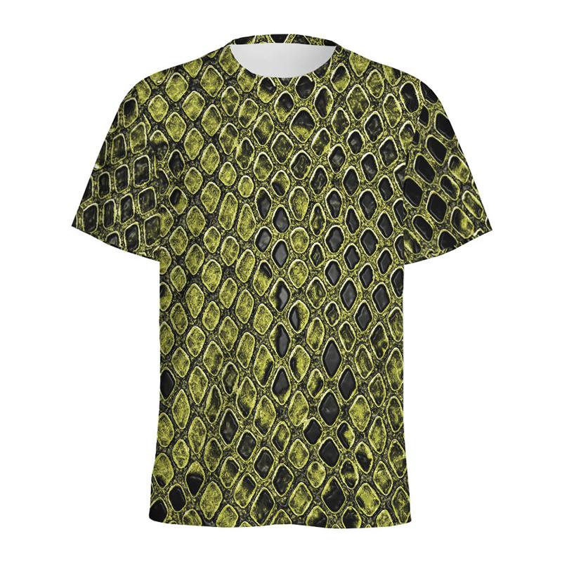 Pánské tričko s módním hadím vzorem, 3D potisk, grafika zvířecí kůže, tričko s kulatým výstřihem, pouliční trička s krátkým rukávem, topy