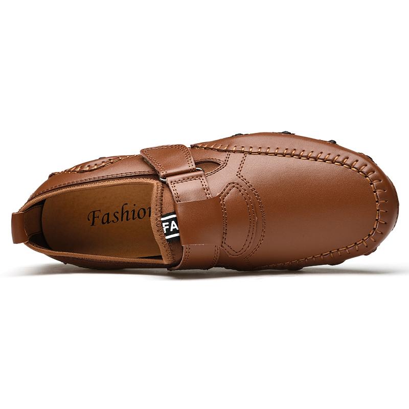 Handmade Casual Leather Shoes Men Loafers Comfortable Moccasins Men Flats Shoes Genuine Leather Men Shoes