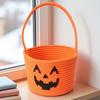 Braided Pumpkin Candy Bucket Orange Trick Treat Tote Kids Gift Hamper Woven Storage Pouch  Teachers