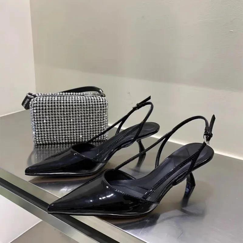 Women Pointed Toe Heels Shoes Sandals Dress Party Fashion Summer Slippers Walking Flip Flops Pumps Slides Elegant Ladies Footwear