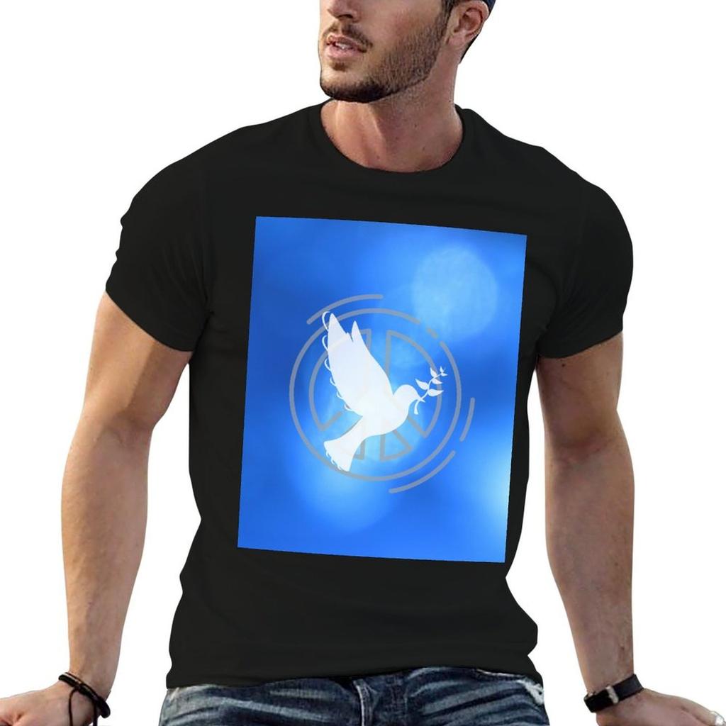 White Peace Dove T-Shirt Soft Durable Cotton T-Shirt