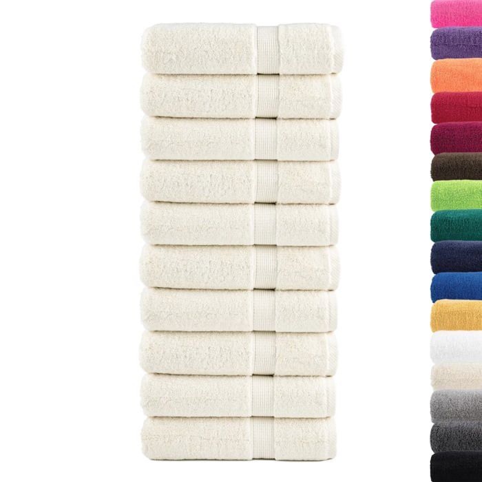 VidaXL Serviettes de Bain de Qualité Supérieure 10 pcs, Serviettes de Douche, Draps de Bain, Serviettes d'Invité de 137481
