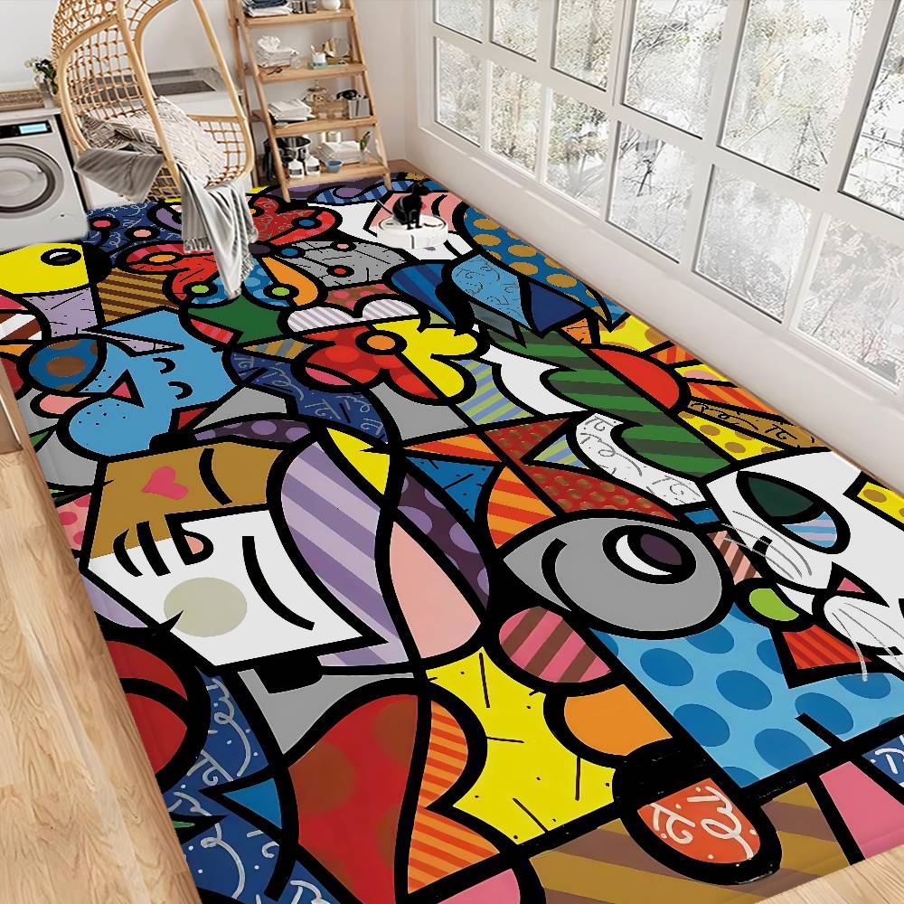 Artist R-Romero B-Britto Door Mat Washable Non-Slip Living Room Sofa Chairs Area Mat Kitchen Doormat Area Rug