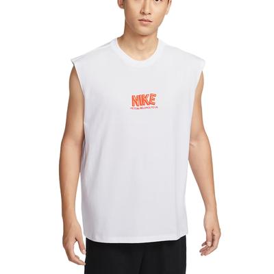 Round Neck Letter Comfortable Casual Sleeveless Vest Men Tops White HJ3691-100
