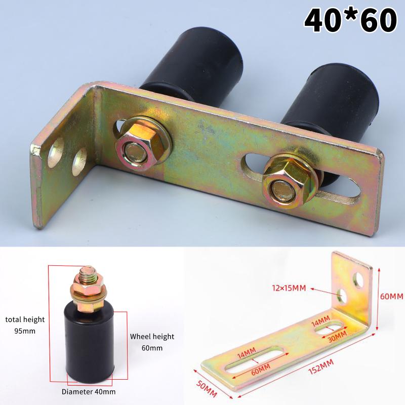 1Set Gate Rollers Sturdy Wear Resistant Convenient With L Shape Bracket For Fences Home Yard Sliding Door
