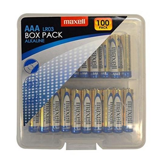 Buy Maxell 790410 Alkaline LR03 AAA Battery Pack of 100 at affordable prices — free shipping
