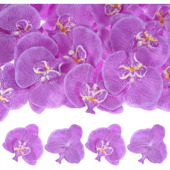 20-Pack Artificial Orchid Flower Heads, Silk Faux Butterfly Flowers Head for Wedding/Bouquet/Bridal/Party Decor, Fake Phalaenopsis Petals Bulk [2.76