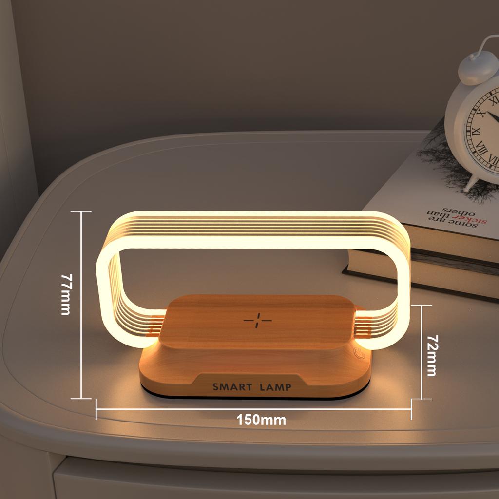 Table Top Decoration Wireless Charger with Night Light Clock Fast Phone Charger for iPhone 16 Pro Max Wireless Charging Stands
