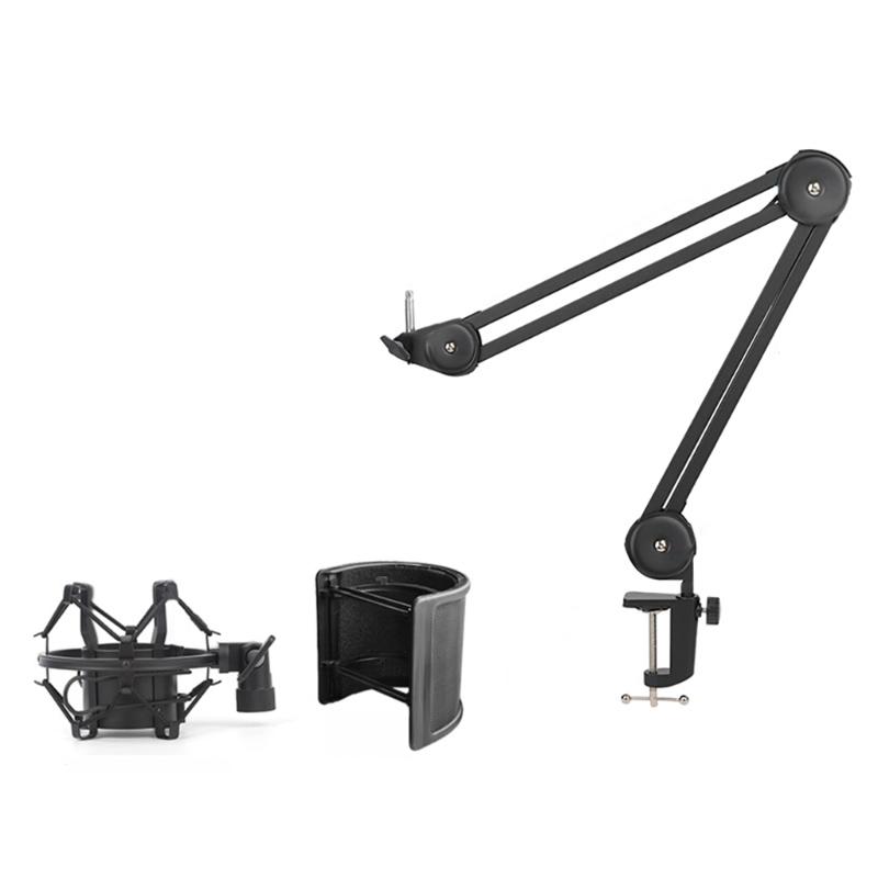 Professional Mic Boom Flexible Adjustable Microphone Stand Mount With/without Windshield for Studio and Home Recording