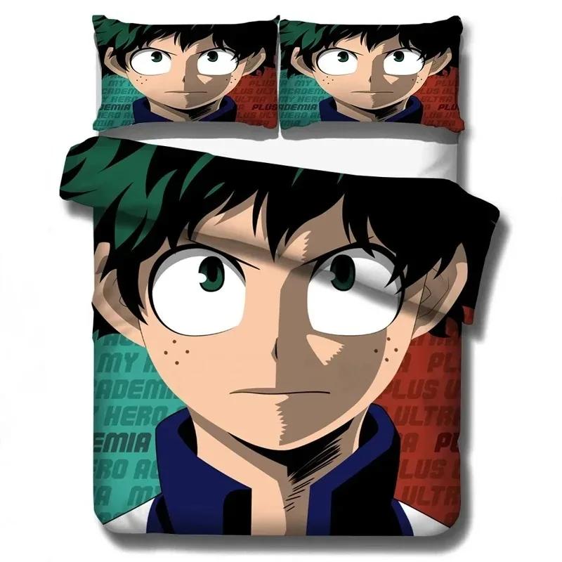New My Hero Academia Bedding Set Duvet Covers Pillowcases Cartoon Anime Comforter Bedding Sets Bedclothes Bed Linen (NO Sheet)