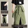 Einfache wasserdichte japanische Schürze mit großen Taschen Atmungsaktive Halbschürze Unifarbene Kochschürzen Unisex