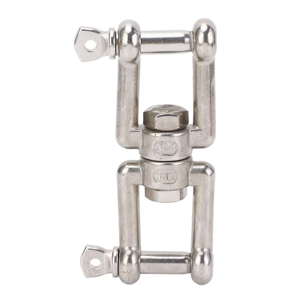 Stainless Steel Double Ended Swivel Shackle 8 Shaped Ring Connector Marine Device for Ships Boat Yacht 10mm, Load