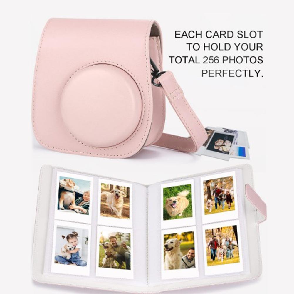 Leather Camera Storage Organizer  Camera Bag Photo Case with Shoulder Strap/Photo Album for Fujifilm Instax Mini 11 9 8