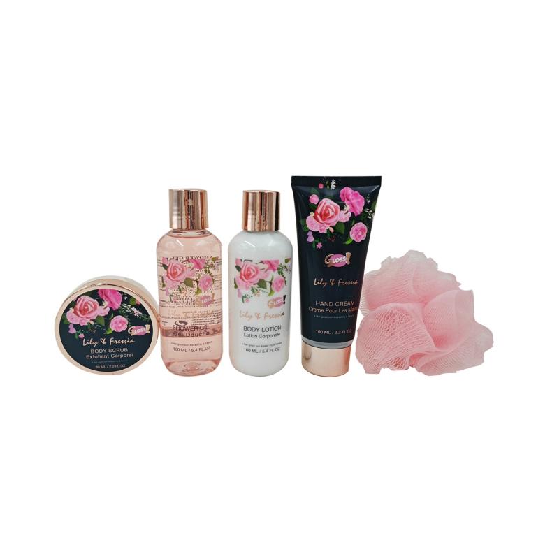 Coffret de bain cage au parfum délicat de pivoine - 5pcs