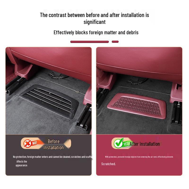Fits 26 NIO ES8 Models: Under-Seat Air Vent Protector - Anti-Clogging Cover for Air Conditioning Accessories.