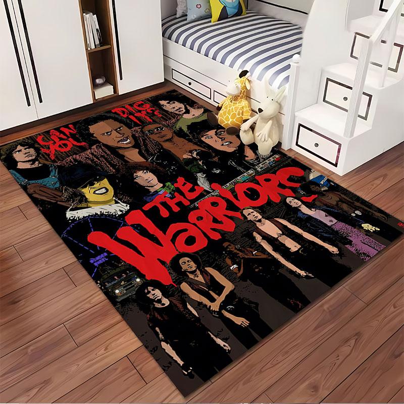 The Warriors Movie Poster Carpet suitable as a non-slip mat for the living room or bedroom sofa