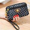 Four-Zipper Nylon Clutch Short Wallet for Women, Coin Purse with Key Holder, Wristlet for Phones, Versatile Sports Bag