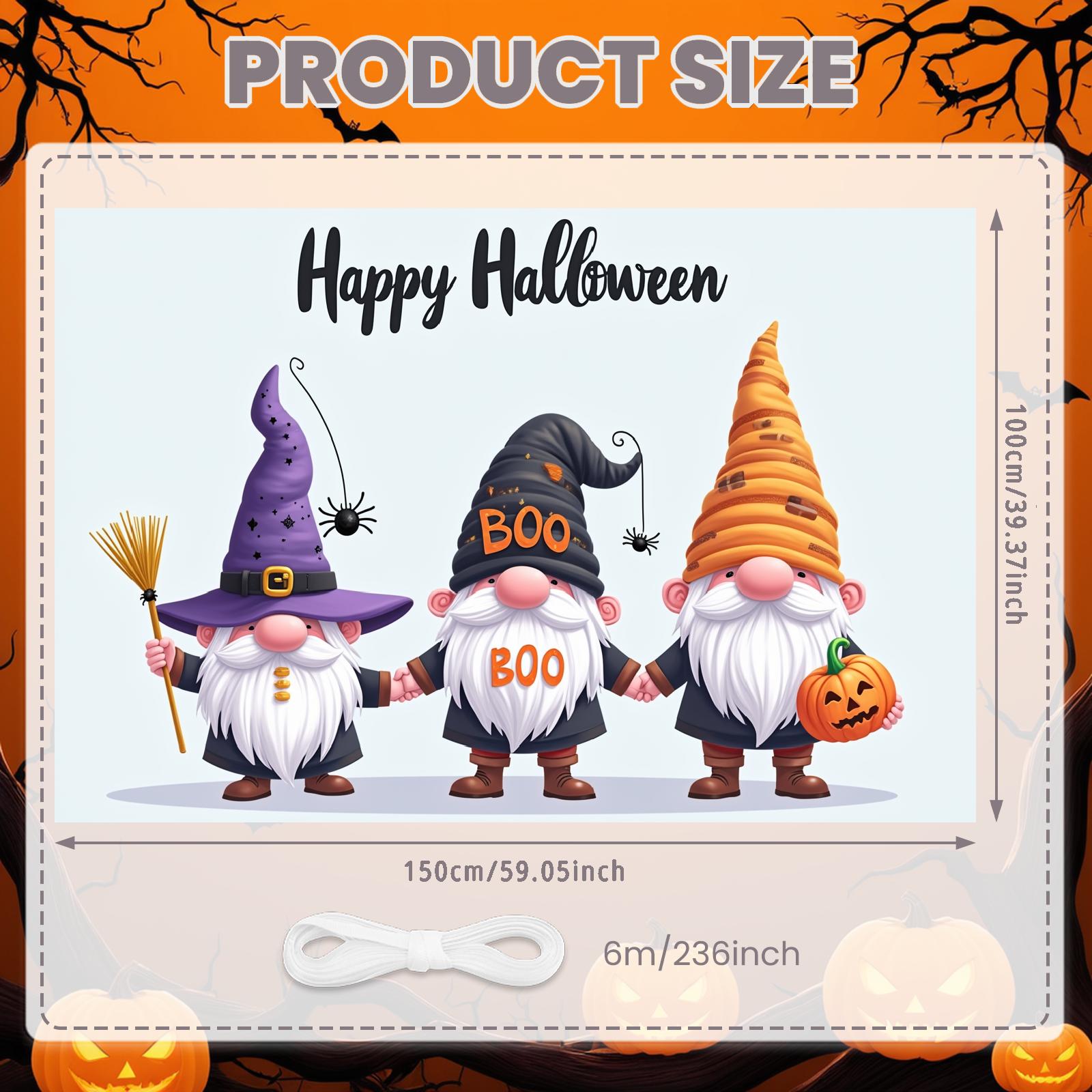 Halloween Party Decor Witch Hat Happy Halloween Halloween Banner Cartoon Decorative Banner For Theme Party Home Decoration