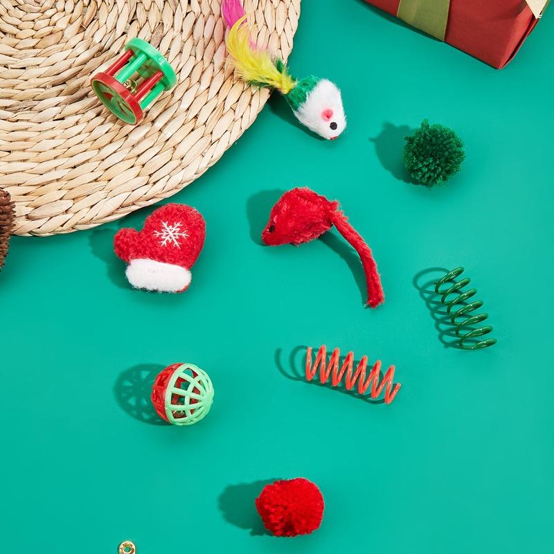 5/8/9pcs Christmas Pet Mouse Toy Supplies Catnip Mouse Catgrass Cat Pick-me-up Toy Cat Toy Cats Cat Toys Interactive Pet Toys