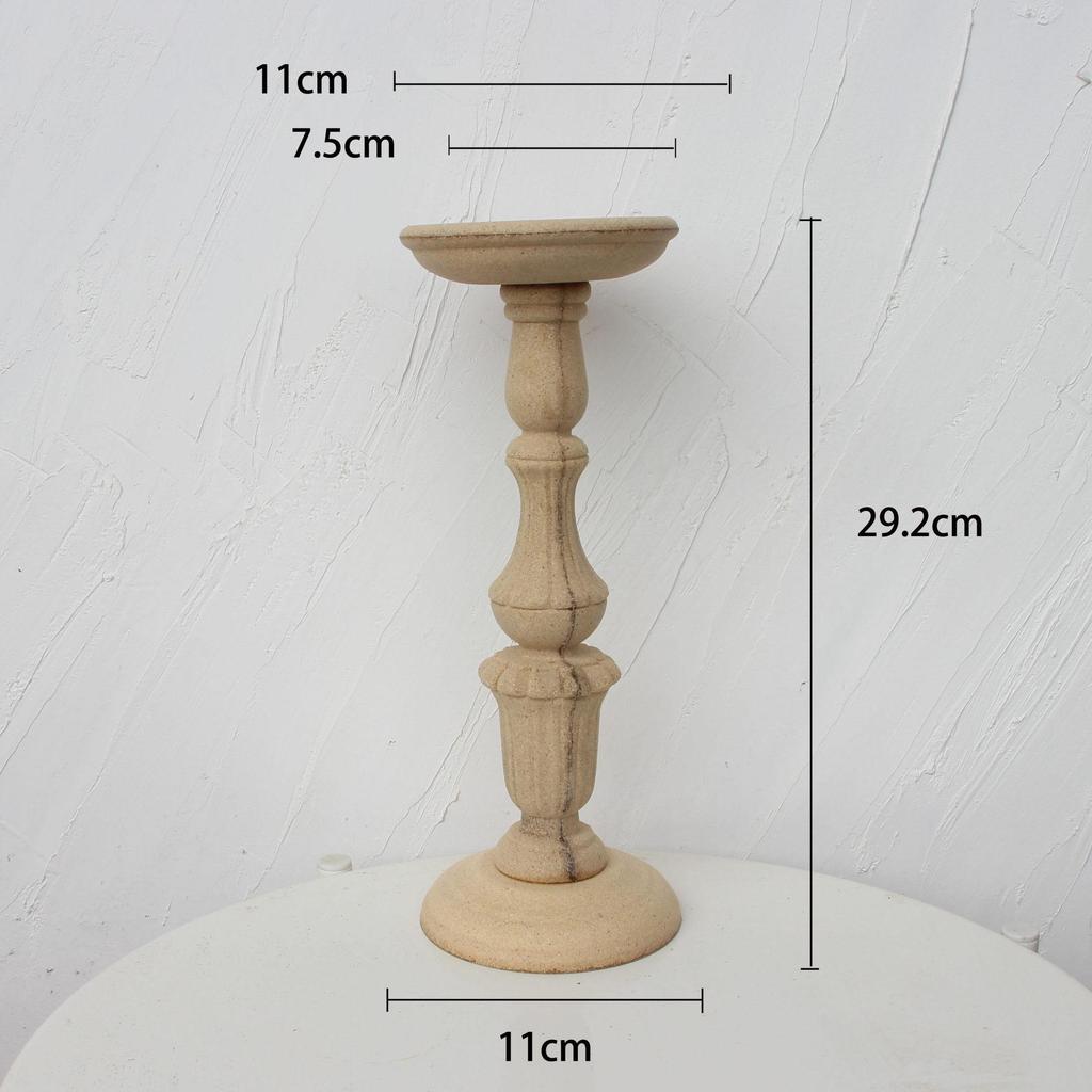 Vintage-Style Wooden Candle Holder - Rustic Decor & Photography Prop