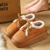Korean Version Ins Retro Versatile Student Cotton Shoes Autumn and Winter Outer Wear Velvet Warm Loafer Beanie Shoes Versatile Shoes