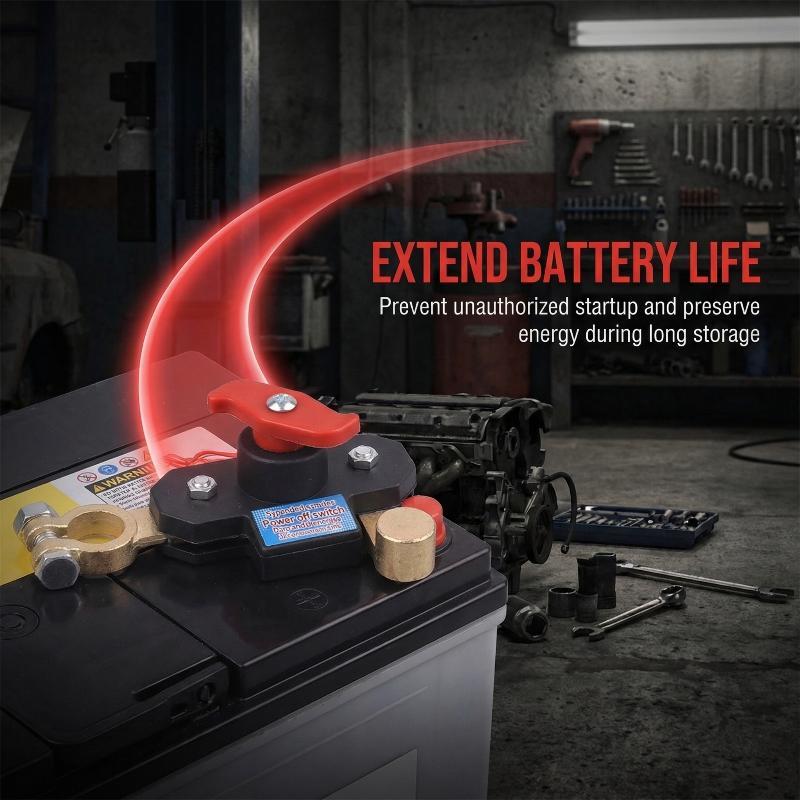 Heavy Duty Car Battery Power Disconnect Switch Rotatable Joint Design Quick Isolation for Truck RV Motorhome Maintenance