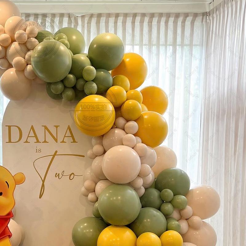 108pcs Winnie The Pooh Theme Birthday Party Balloon Set Pooh Aluminum Foil Balloon for Kids Baby Shower Decoration Supplies Gift