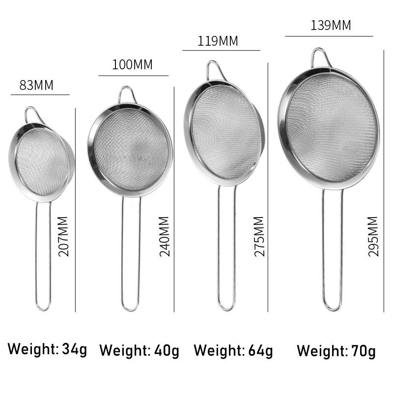 1 Pcs Quality Fine Mesh Stainless Steel Strainers with Resting Ear Design And Handle for Kitchen Rice Juice Soy Milk Hot Pot