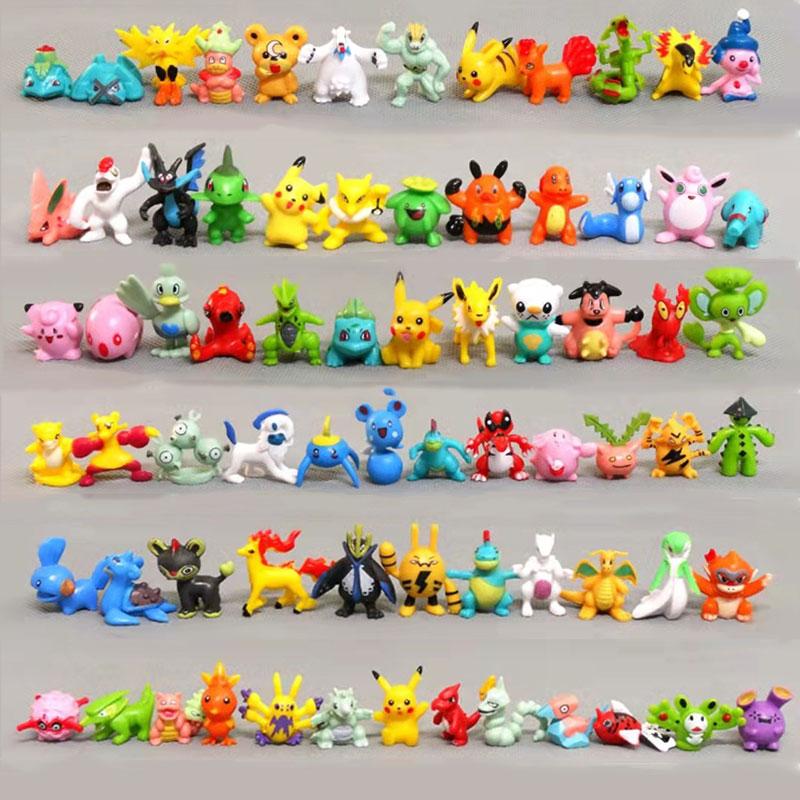Anime Pokemon Figuren Überraschungsbox Pikachu Figur mit Karte Spielzeug Weihnachten Halloween PVC Puppen Anhänger für Kinder Geschenke